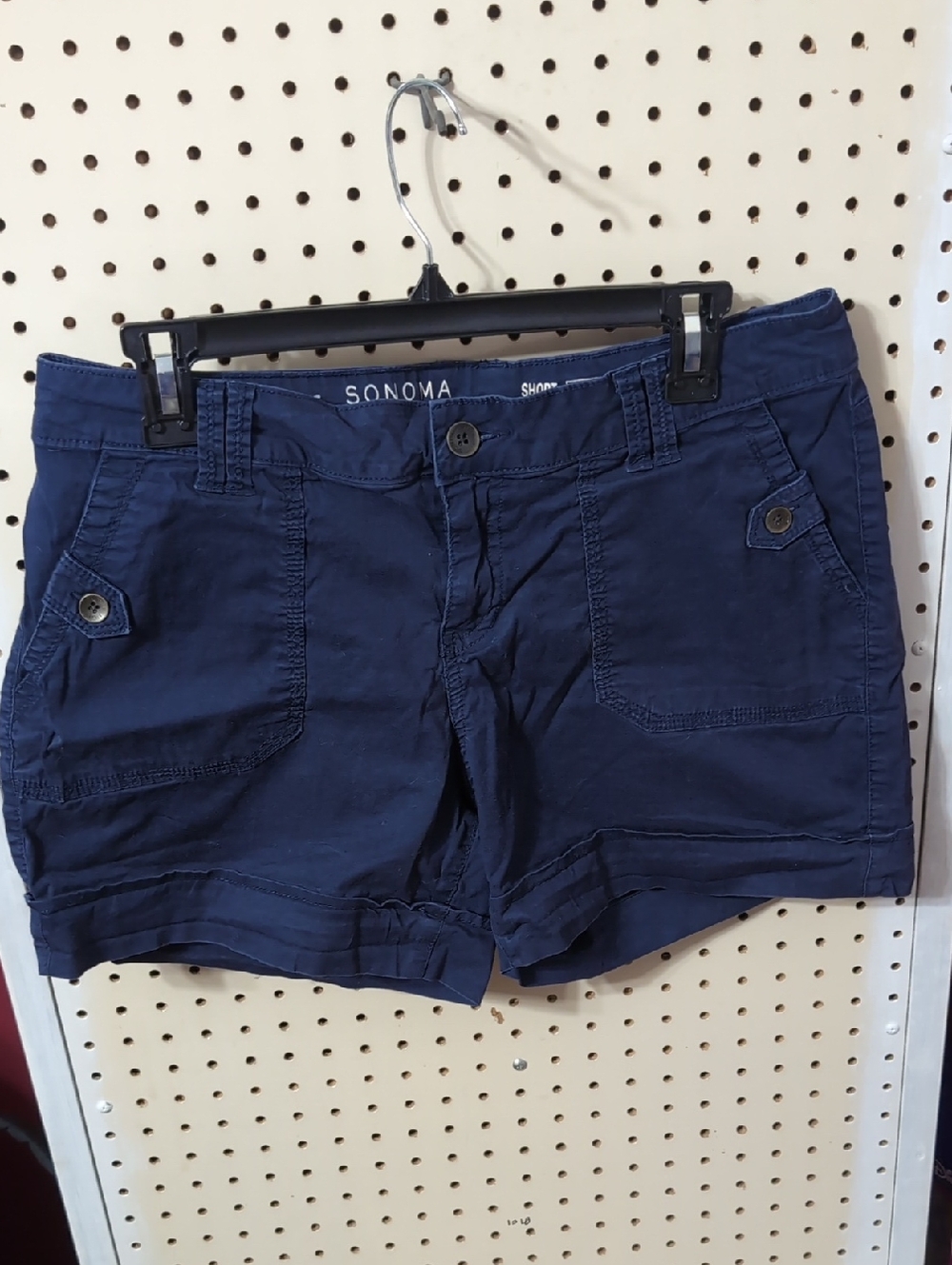 SONOMA Navy Cargo Pocket Cotton Blend Shorts